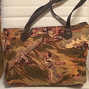 TAPESTRY BAG IN A TENNIS THEME